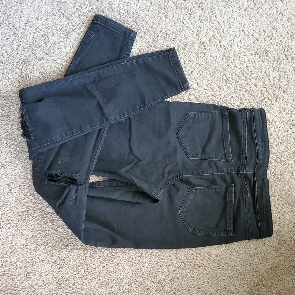 DENIM&CO distressed skinny jeans